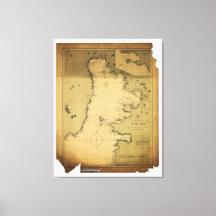 Subig (Subic) Bay Luzon Filipijnen 1902 Map Canvas Afdruk