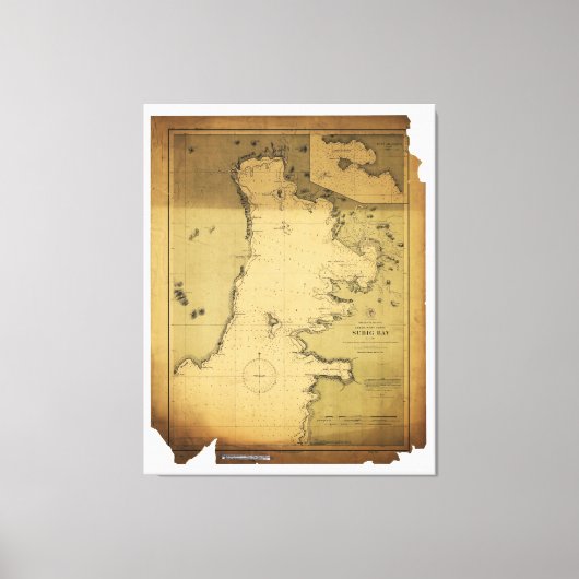 Subig (Subic) Bay Luzon Filipijnen 1902 Map Canvas Afdruk (Voorkant)