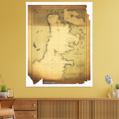 Subig (Subic) Bay Luzon Filipijnen 1902 Map Canvas Afdruk (Insitu (Woonkamer))