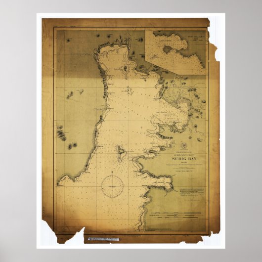 Subig (Subic) Bay Luzon Filipijnen 1902 Map Poster (Voorkant)