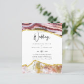 Sublieme Bourgondiër Goud Agaat Huwelijks- UITNODI (Staand voorkant)