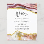 Sublieme Bourgondiër Goud Agaat Huwelijks- UITNODI (Voorkant)