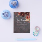 Sublieme Bourgondische Bloemen Bruiloft DATA BESPA Flyer (Enkel)