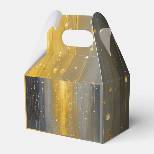 "Sublieme eenvoud: Goud en zilveren regen Bedankdoosjes (Voorkant Zijde)