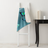 Sublieme Prachtige Aqua Turquoise Vlinders Sherpa Deken (In situ)