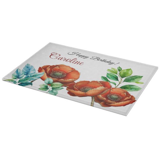 Sublieme Waterverf Bold Red Poppies Snijplank (Hoek)