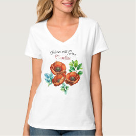 Sublieme Waterverf Red Poppies Happy Retirement T-shirt