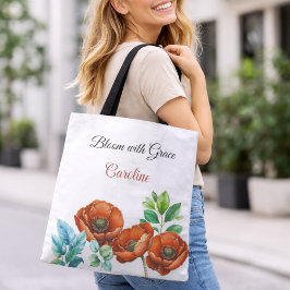 Sublieme Waterverf Red Poppies Happy Retirement Tote Bag