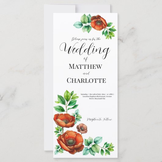 Sublieme Waterverf rode papavers in  stijl (Voorkant)