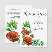 Sublieme Waterverf rode papavers in  stijl Bedankkaart (Voorkant / Achterkant)