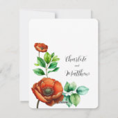 Sublieme Waterverf rode papavers in  stijl Feestdagenkaart (Achterkant)