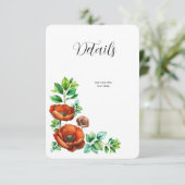 Sublieme Waterverf rode papavers in  stijl Informatiekaartje (Staand voorkant)