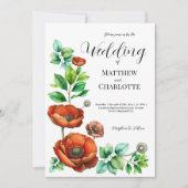 Sublieme Waterverf rode papavers in stijl Kaart (Voorkant)