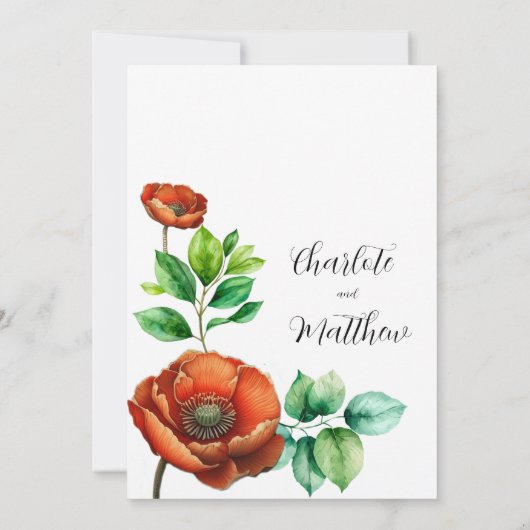 Sublieme Waterverf rode papavers in stijl Kaart (Achterkant)