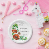 Sublieme Waterverf rode papavers in  stijl Papieren Bordje (Feest)