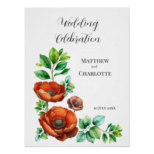 Sublieme Waterverf rode papavers in  stijl Perfect Poster (Voorkant)