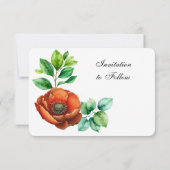 Sublieme Waterverf rode papavers in  stijl Save The Date (Achterkant)