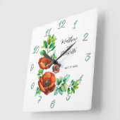 Sublieme Waterverf rode papavers in  stijl Vierkante Klok (Hoek)