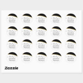 Sublieme Zwarte Gouden Glitter Bruiloft Ronde Sticker (Vel)