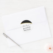 Sublieme Zwarte Gouden Glitter Bruiloft Ronde Sticker (Envelop)