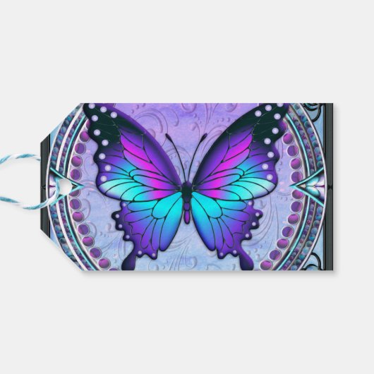 Sublimatie Vlinder met Achtergrond Cadeaulabel (Achterkant Horizontaal)