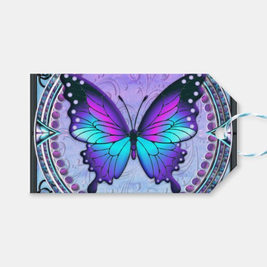 Sublimatie Vlinder met Achtergrond Cadeaulabel (Voorkant (Horizontaal))