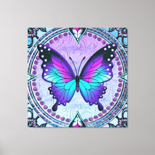 Sublimatie Vlinder met Achtergrond Canvas Afdruk (Voorkant)