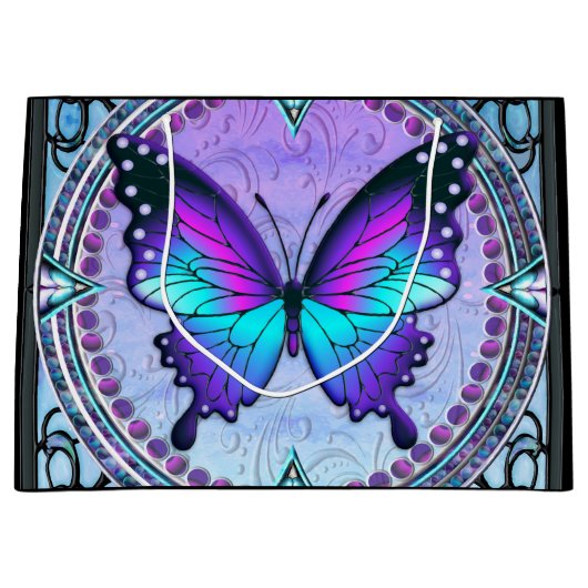 Sublimatie Vlinder met Achtergrond Groot Cadeauzakje (Voorkant)