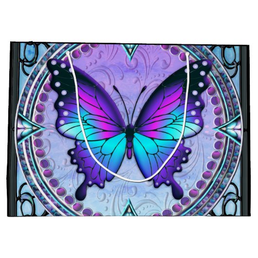 Sublimatie Vlinder met Achtergrond Groot Cadeauzakje (Achterkant)