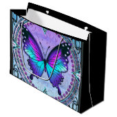 Sublimatie Vlinder met Achtergrond Groot Cadeauzakje (Voorkant Gekanteld)