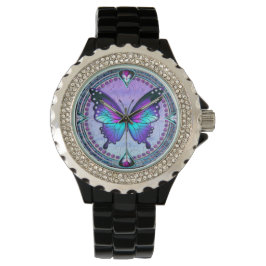 Sublimatie Vlinder met Achtergrond Horloge