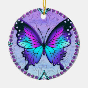 Sublimatie Vlinder met Achtergrond Keramisch Ornament