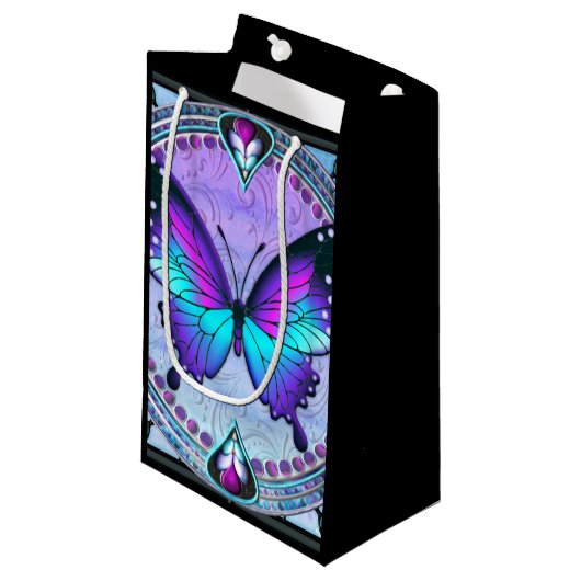 Sublimatie Vlinder met Achtergrond Klein Cadeauzakje (Voorkant Gekanteld)