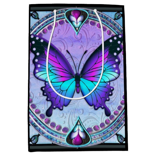 Sublimatie Vlinder met Achtergrond Medium Cadeauzakje (Voorkant)