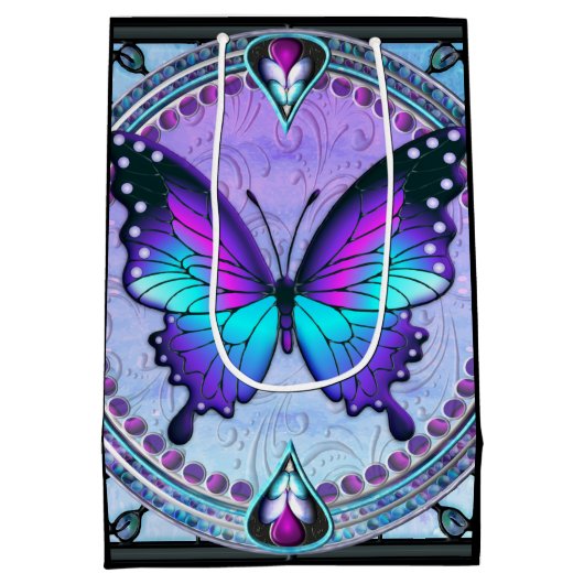 Sublimatie Vlinder met Achtergrond Medium Cadeauzakje (Achterkant)