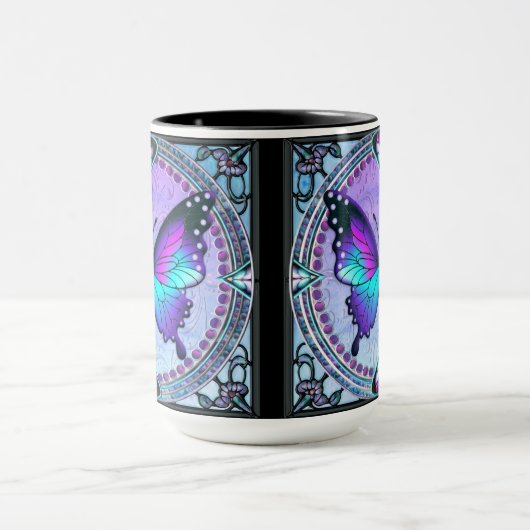 Sublimatie Vlinder met Achtergrond Mok (Midden)