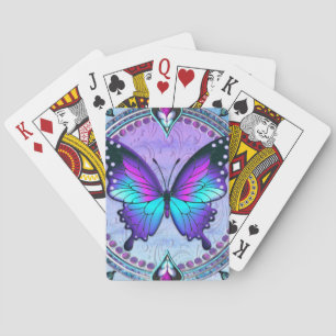Sublimatie Vlinder met Achtergrond Pokerkaarten