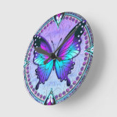 Sublimatie Vlinder met Achtergrond Ronde Klok (Hoek)