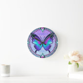 Sublimatie Vlinder met Achtergrond Ronde Klok (Huis)