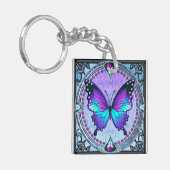 Sublimatie Vlinder met Achtergrond Sleutelhanger (Voorkant Links)