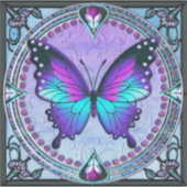 Sublimatie Vlinder met Achtergrond Sticker (Voorkant)