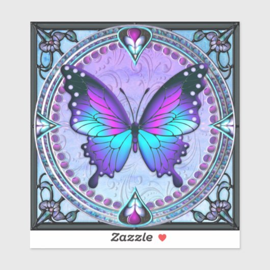 Sublimatie Vlinder met Achtergrond Sticker (Vel)