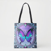 Sublimatie Vlinder met Achtergrond Tote Bag (Voorkant)