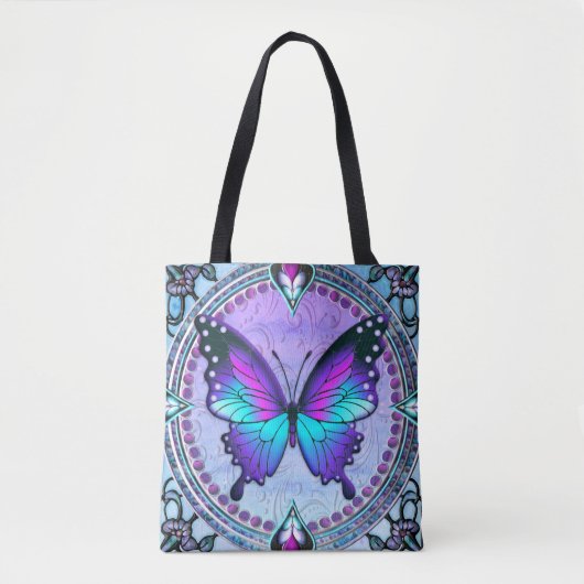 Sublimatie Vlinder met Achtergrond Tote Bag (Voorkant)