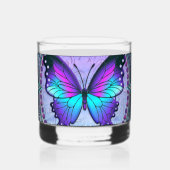 Sublimatie Vlinder met Achtergrond Whisky Glas (Voorkant)