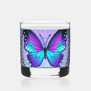 Sublimatie Vlinder met Achtergrond Whisky Glas