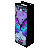 Sublimatie Vlinder met Achtergrond Wijn Cadeautas (Achterkant Gekanteld)