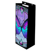 Sublimatie Vlinder met Achtergrond Wijn Cadeautas (Voorkant Gekanteld)