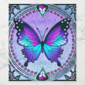 Sublimatie Vlinder met Achtergrond Wijn Etiket (Enkel label)