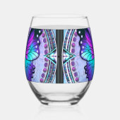 Sublimatie Vlinder met Achtergrond Wijnglas Zonder Voet (Links)